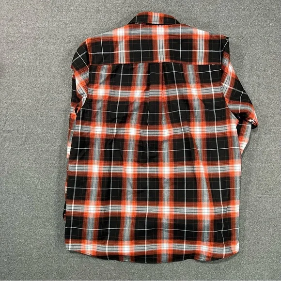 Dixxon Flannel x Bucky Lasek Orange White Black Plaid Button Down Men’s Large - Picture 7 of 9